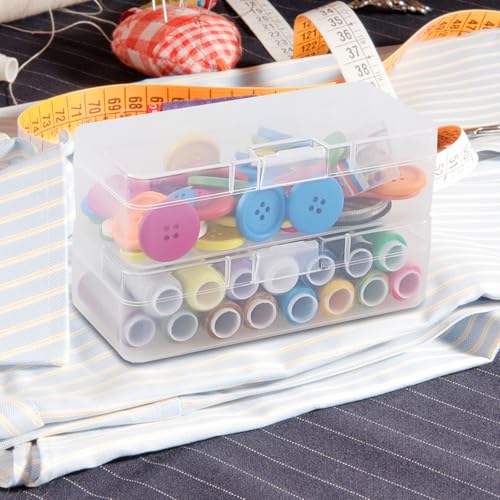 Image of 6-Pack Medium Clear Plastic Storage Containers with Latching Lid, Art Craft Supply Organizer Box, 6.49 inch x 3.03 inch x 1.8 inch