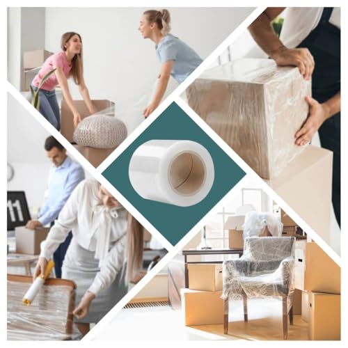 RAGO® Stretchfolie Set 6 Stück Mini Rollen 130m 6x210g I Transparent folie für möbel Stretch Folie 130m I Palettenfolie Handfolie Wickelfolie (23x21x8cm) 130m Länge