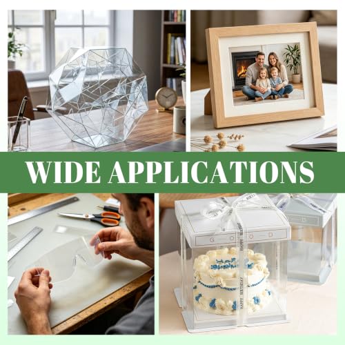 Image of TKOnline 14 PCS Plexiglass Sheets, 8 inch x 10 inch x 0.02 Clear PET Sheet Panels, Clear Acrylic Plastic Sheet for Picture Frame, Invitations, Poster Frames Plastic Board