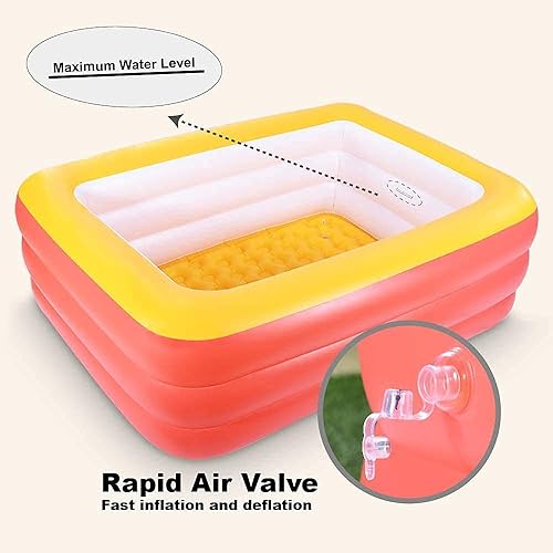 Miniatura 8 de Piscinas inflables, piscinas infantiles, piscina inflable familiar con suelo suave, piscina duradera de 82 pulgadas, diversión acuática de verano