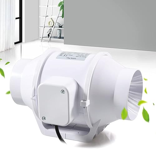 Miniatura 2 de Hf-100S Ventilador de conducto en línea de 4 pulgadas, silencioso e impermeable, ventilador de ventilación de escape para cocina, baño, barbacoa,