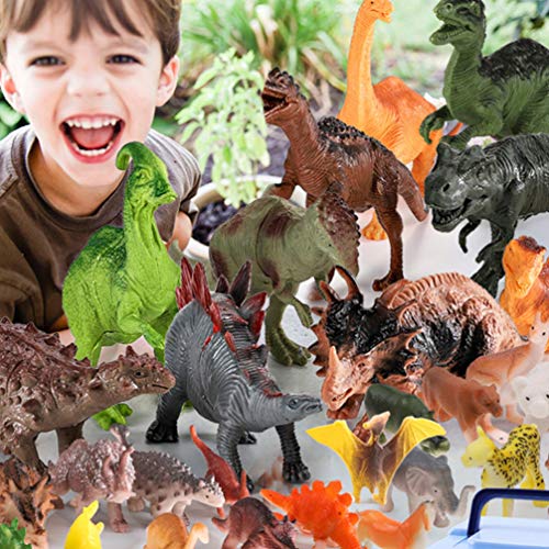 Toyvian Brinquedos de 40 PeÃ§as de Dinossauro Com Estatuetas de Dinossauros Realistas Sortidas Com C
