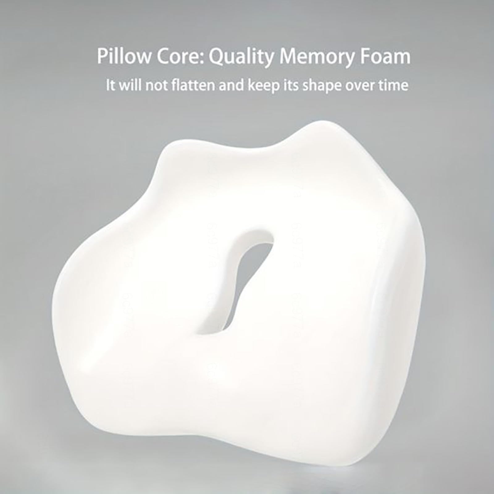 Cuscino antidecubito, Cuscino per Seduta in Memory Foam Lavabile ergonomico, Cuscino per Nervo sciatico per Anca, coccige, coccige, Sciatica, A-Grigio