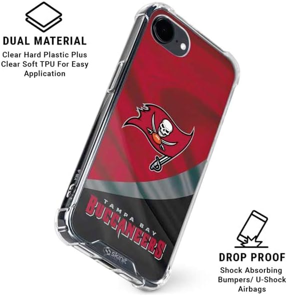 Skinit Clear Phone Case Compatible with iPhone 16e - Officially Licensed NFL Tampa Bay Buccaneers Design