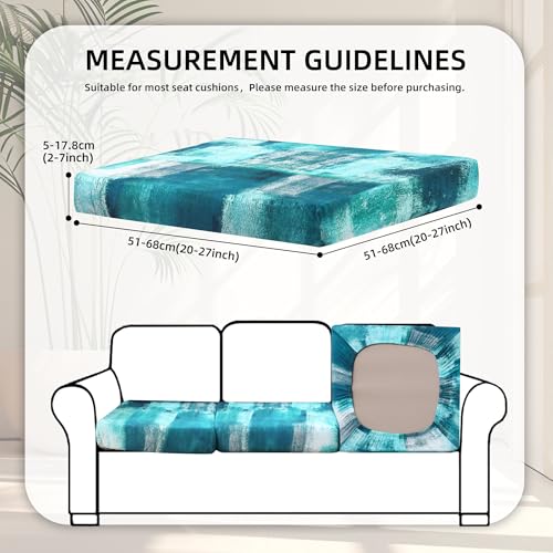Image of 8Pcs Stretch Patio Cushion Covers,Outdoor Couch Covers Replacement,Outdoor Couch & Sofa Slipcovers,for Patio Furniture Cushion Covers,Washable Reusable Furniture Protector(Turquoise,Cover Only)