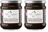 Mr Organic - Organic Dark Chocolate & Hazelnut Spread 200g - Non GMO & Preservative Free - Gluten Free & Vegan - Made with Low Fat Cocoa Powder and Hazelnut Paste (Pack of 2)
