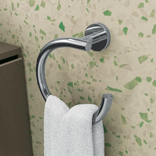 Image of Hansgrohe 41724000 Logis Universal Towel Ring Bathroom Accessories, Chrome