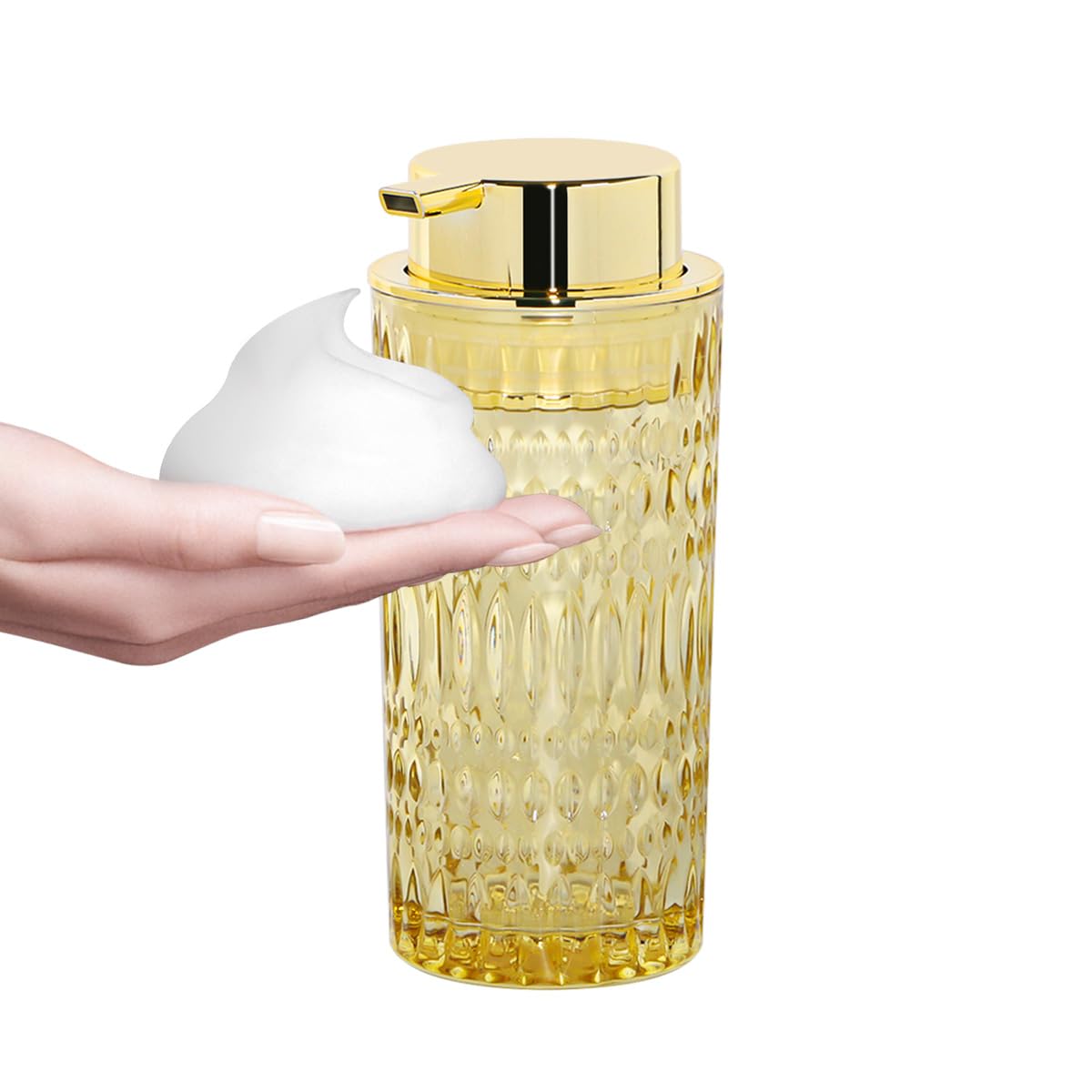 Photo 1 of Tonxus Amber Gold Glass Foaming Soap Dispenser