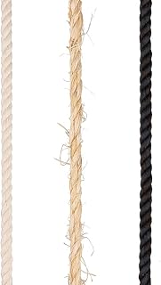Rope & Cord | Rope Sampler â€“ Natural Cotton, Sisal, and Three Strand Twisted Cotton Rope (Pets Sampler)