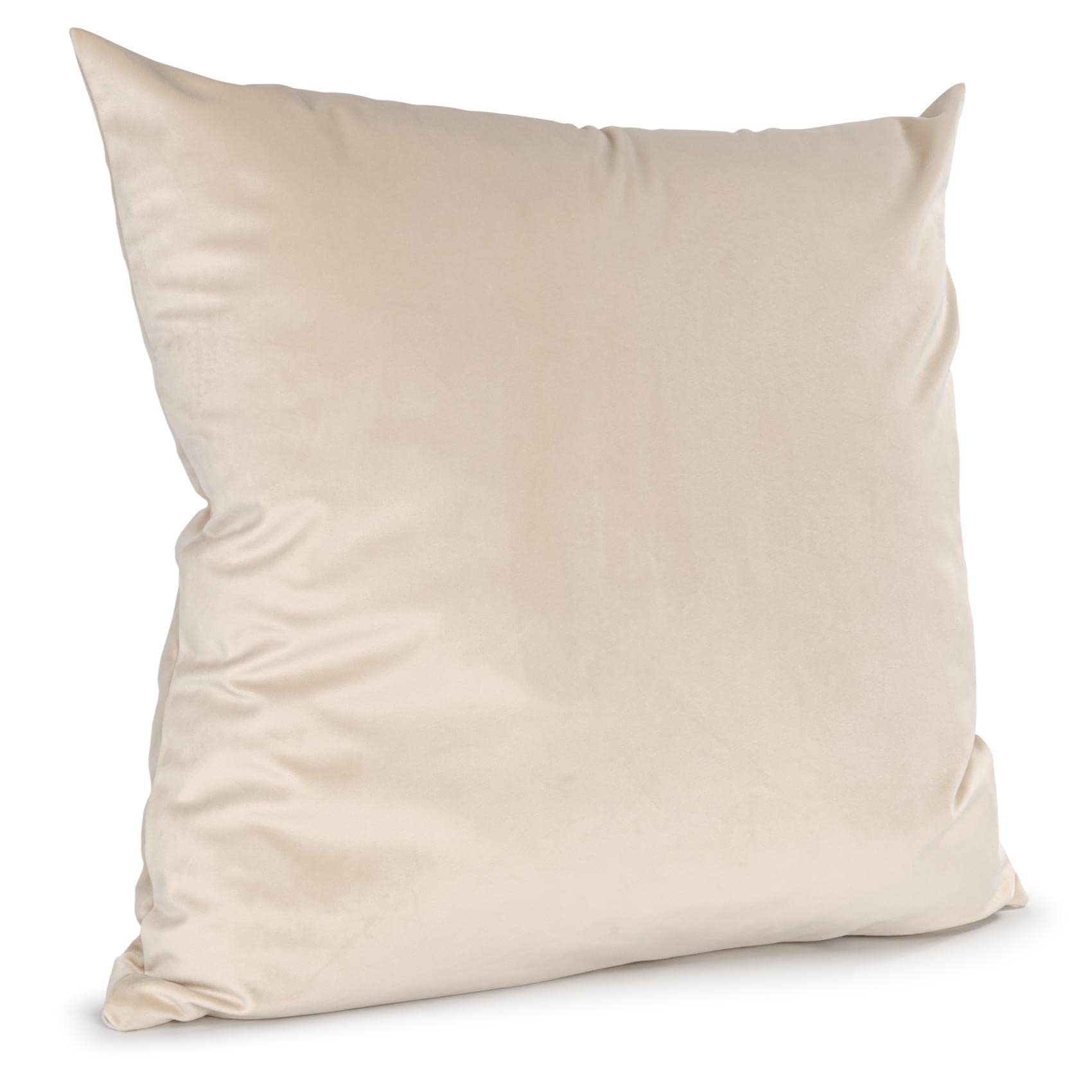 Housse de coussin velours ANRO beige 50x50 pour revitaliser un canapé fatigué avec un rembourrage