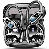 Auriculares Inalambricos Deportivos, Auriculares Bluetooth 5.3 con 4 HD Mic y Cancelacion Ruido ENC, 50H Cascos Inalambricos Bluetooth HiFi Estéreo, Pantalla LED, IP7 Impermeable Cascos para Running