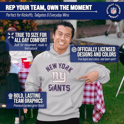 Image of Team Fan Apparel NFL Gameday Hoodie Pullover Sweatshirt for Men and Women | Officially licensed NFL Gameday fleece pullover - kangaroo pocket, ribbed cuffs, drawstring hood, unisex fit