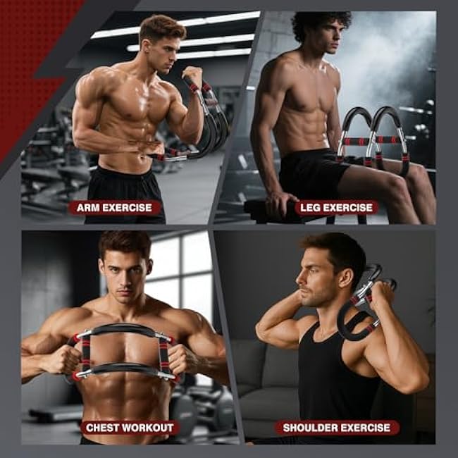 Adjustable Power Twist Arm Trainer (30-120 lbs), Arm Trainer for Men¡¢Chest Workout Equipment, Anti-Bending Spring No Deformation, Portable Upper Body Home Fitness Equipment, Unisex