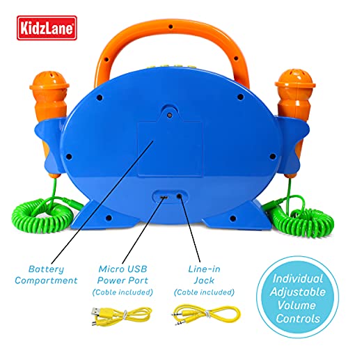 Kidzlane Karaoke Machine For Kids With 2 Microphones | Kids Music Player With 100 Pre-Loaded Songs & Bluetooth, Aux Connection | Singing Machine Karaoke For Toddler With Record & Playback #TOP5