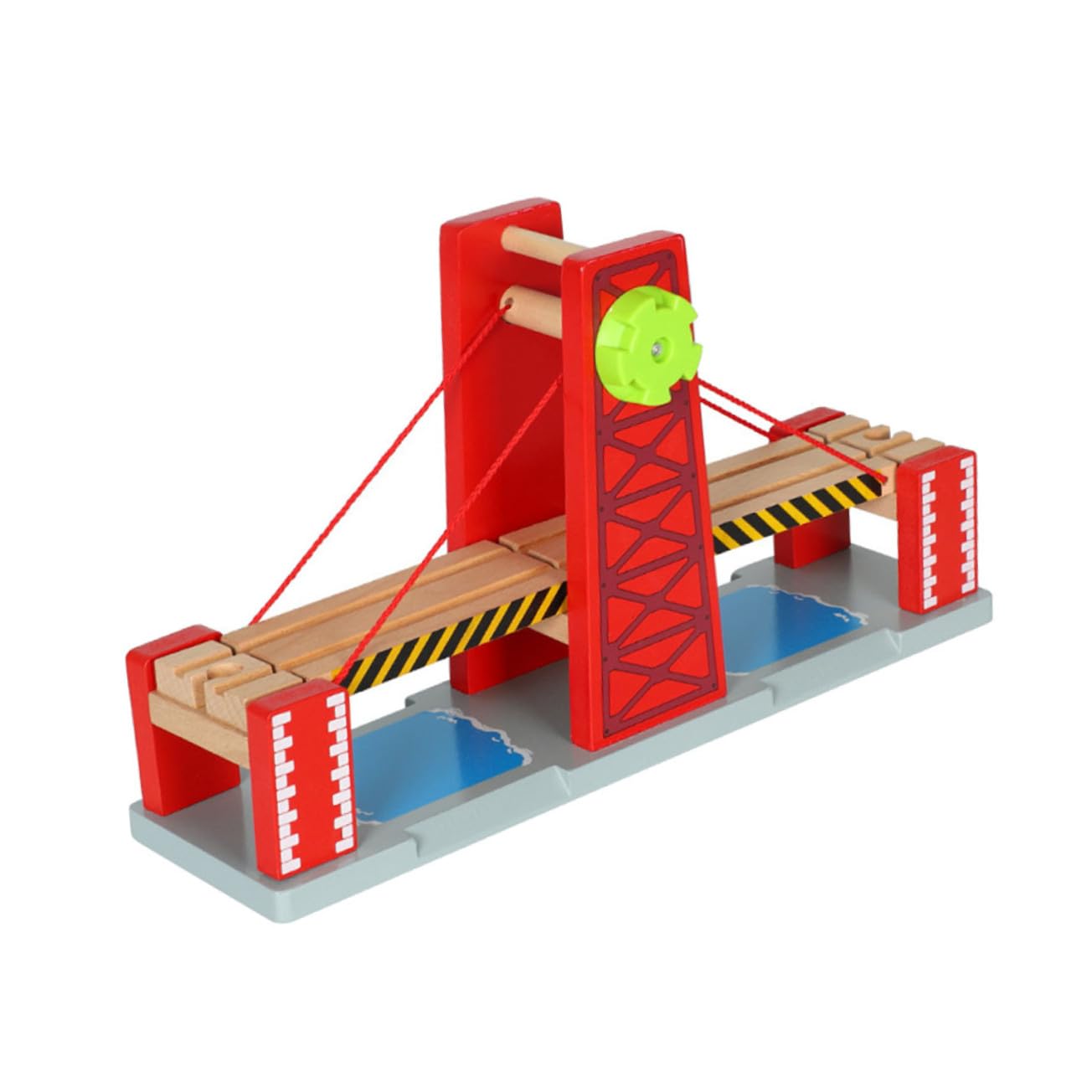 Eisenbahnspielzeug Zugbrücke aus Kunststoff und Holz Rot Kompatibel mit Holz Eisenbahnschienen Fördert Logisches Denken Geeignet für Kinder und Kleinkinder zur Weihnachtszeit