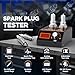 Spark Plug Tester, Dual Holes Engine Ignition Coil Tester Analyzer 500-9000RPM Adjustable Working Frequency & Hole Height Automotive Spark Tester Tool for 12V Gasoline Vehicles, Motorcycle