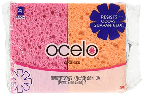 O-Cel-O Handy Sponges Assorted Colors(Packaging May vary) 4 Count pack of 4