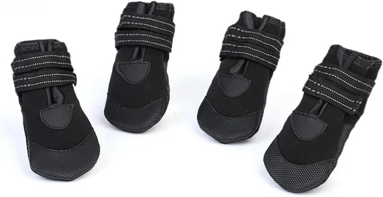 Adjustable Anti-Slip Dog Shoes Wear-Resistant Comfortable Dog Paw Protector Reflective Breathable Dog Socks Boots Outdoor(3 Codes)