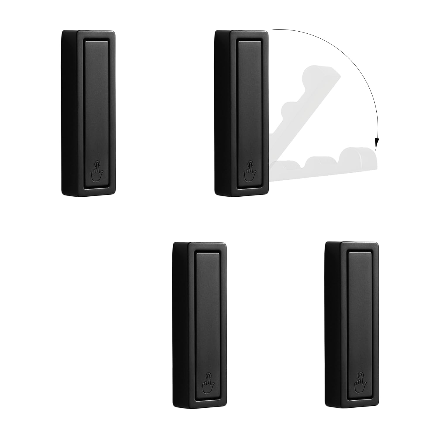 XSGTZMJ Folding Coat Hooks - 4 Pack Heavy Duty Zinc Alloy Wall Hooks, Foldable For Towels, Keys, Clothes (Black)