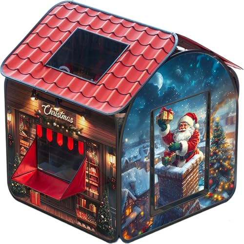 Lawnrden Tenda per Bambini, Christmas Kids Playhouse con finestre, Tenda da Bambino in Stoffa da 33x33x37 Pollici per Regali di Compleanno di Natale | Gioca a Tunnel di Tende