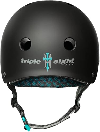 Vista 2 de Cascos Triple 8 Certified Sweatsave.r XS-S-M-L-XL Diferentes modelos Casco de skate y skate Tony Hawk Signature Negro Mate