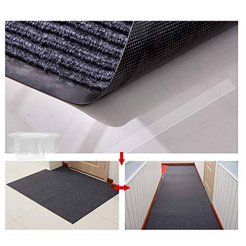 AurGun Double Sided Reusable Carpet Tape, Removable No Residue Strong Adhesive Rug Gripper Fix Home Floor Carpet, Car Mats, and Area Rugs Transparent -2mm (1.18 x 118 inch) - Thumbnail 6