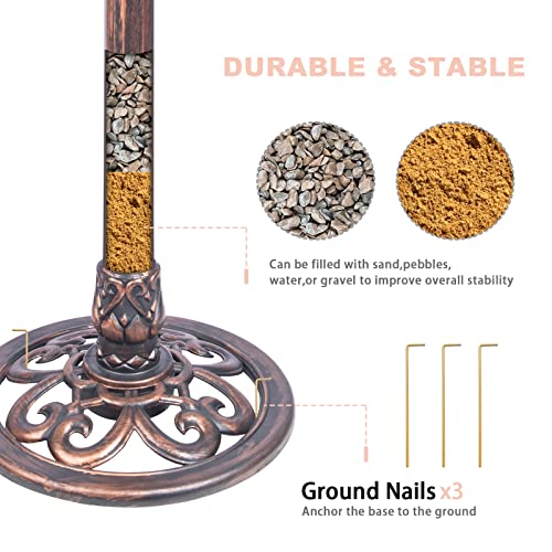 33 Inch Height Bird Baths Polyresin Lightweight Large Birdbaths For Outdoor Garden Decor Copper #TOP3
