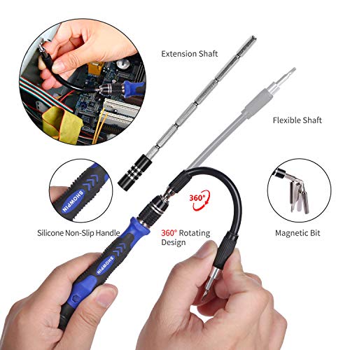 80 in 1 Professional Computer Repair Tool Kit, Precision Laptop Screwdriver Set, with 56 Bit, Anti-Static Wrist and 24 Repair Tools, Suitable for MacBook, PC, Tablet, PS4, Xbox Controller Repair…