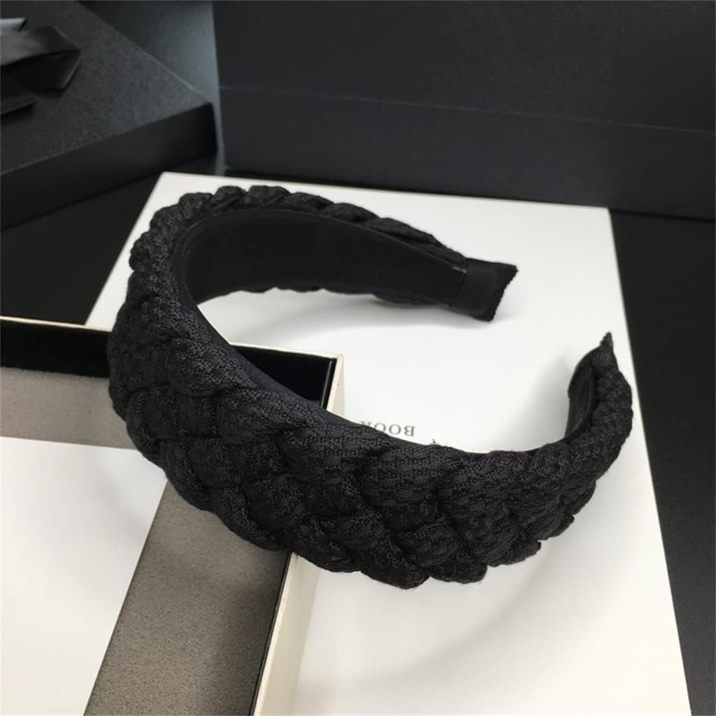 All-Match Temperament Head Card Twist Braid Hair Hoop Braid Head Hoop Wide-Brimmed Hair Card Hair Hole (Color : E, Size : 1)
