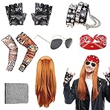 Ultimative Kleidung: Dieses Set von rocker kostüm herren ist ein helles Kleid für Mottopartys in den 1960er, 1970er und 1980er Jahren und ist die beste Wahl für Männer und Frauen, die Rock and Roll Dressing lieben. Mit 0000 wirst du sofort ein leidenschaftlicher Rockmusiker und stehst auf der Bühne, um deine Begeisterung zu zeigen. Das Tragen von 0000 wird Sie auf der Party abheben und die schillerndste Existenz werden!