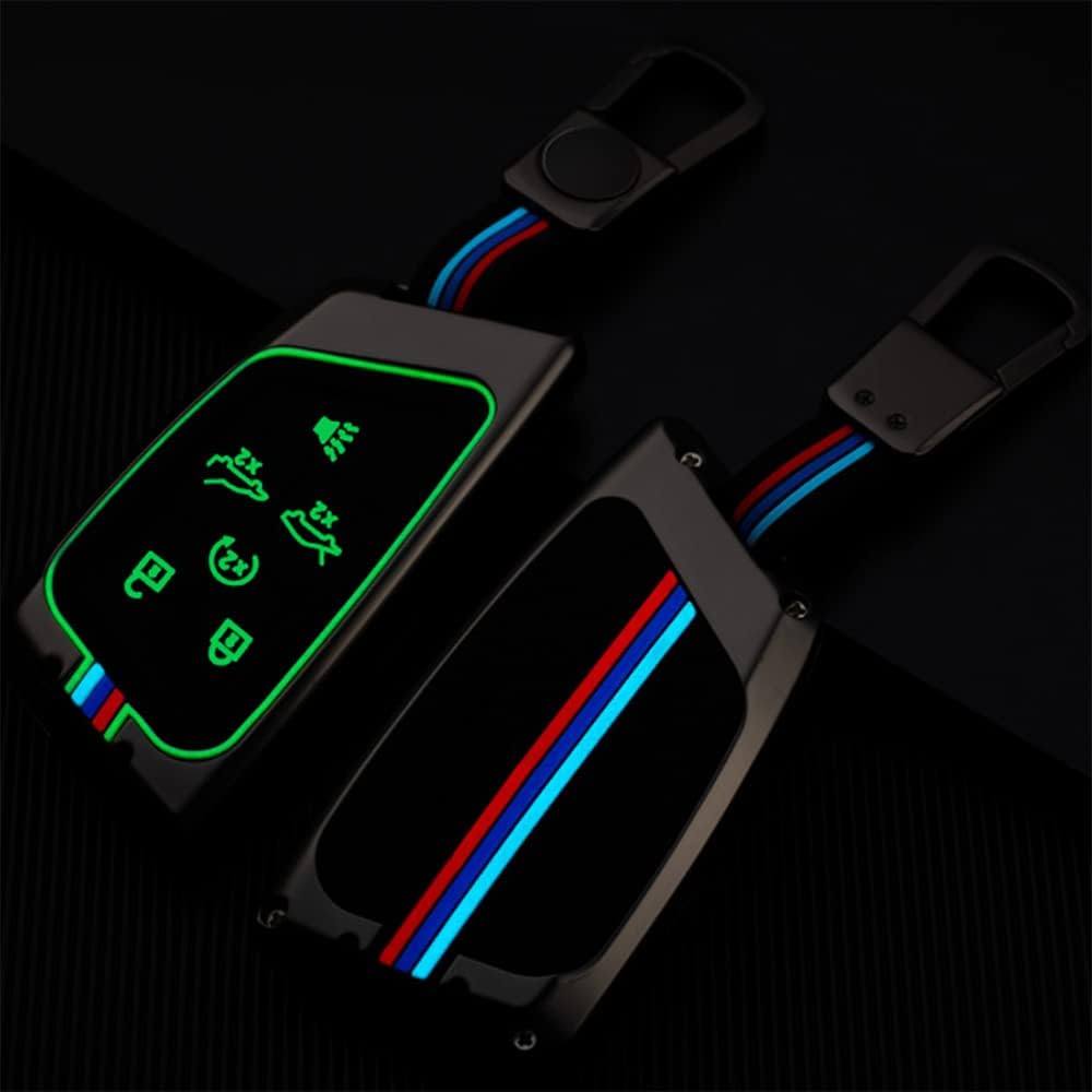 Zinc Alloy Metal Keyless Entry Key Fob Case Cover Protector Fit for 2020 2021 2022 Corvette C8, 6/7 Buttons