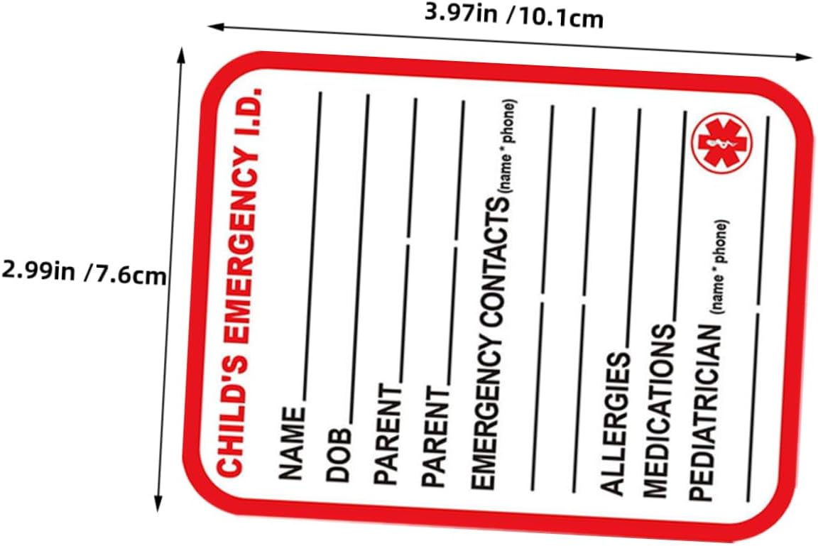 15pcs Carseat Emergency Tags Alert Stickers Weatherproof Id Tags Car Seat Identification Boy Girl Safety Seat Labels