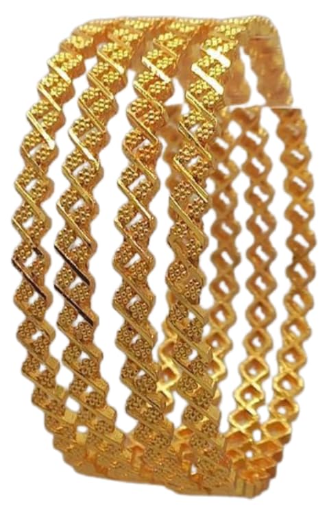 THI Beauty Fashion One Gram Gold 4 Piece Bangle Kada Set in Golden Color - Elegant Look for Girls and Women - (2.6). (B0CNBJK4HY) Amazon Price History, Amazon Price Tracker