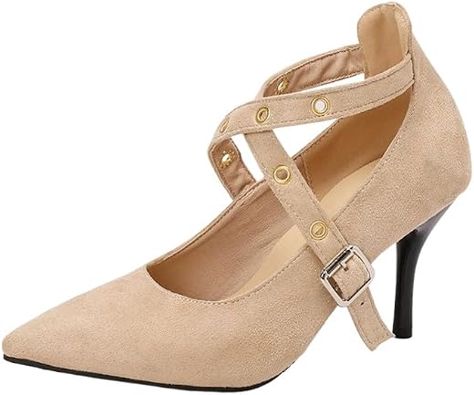 JKaur® Sandal for Women PU Upper Soft Rubber Sole Thick Heel Footwear | Beige - 48