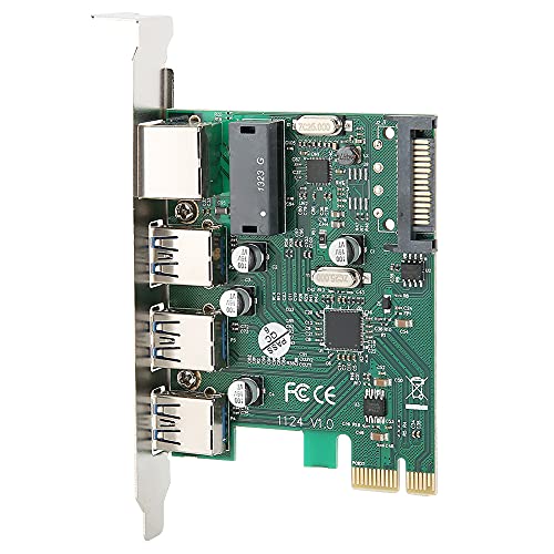 Carte d'extension ST610 PCI-E Gigabit Ethernet RJ45 et concentrateur USB 3.0