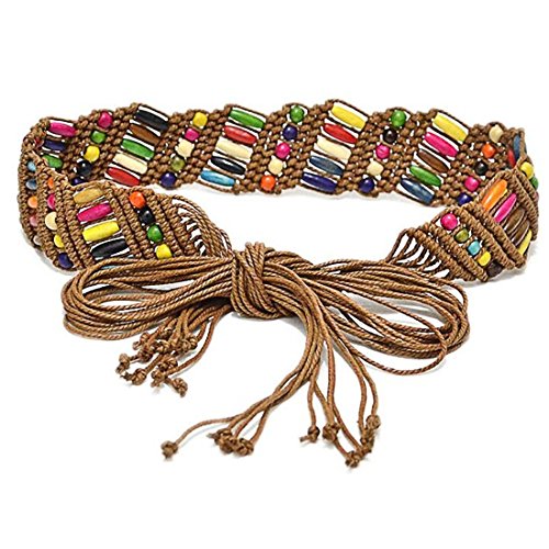 Bohemia Womens' Colorful Woven Belt Wax Rope Skirt Dress Belts