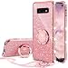 Produktbild OCYCLONE Galaxy S10e Hülle, Glitzer Diamant Handyhülle mit Trageband und Handy Ring Ständer Schutzhülle für Galaxy S10e Handy Hülle für Mädchen Frauen, [5.8 Zoll] Rosa Gold