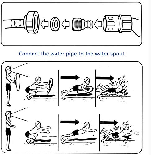 EPROSMIN 15.7 FT Water Slides Slip for Kids - Lawn Water Slides with 1 Surfboard and Crash Pad Lower The Temperature Outdoor Toys - Thumbnail 6