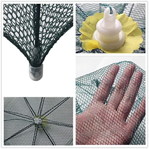 Image of Bolt Portable Folding Fishing Net - Fish Crab Shrimp,Minnow, Crayfish, Crab Cage Trap 8 Side Automatic Folding Umbrella Type Fishing net