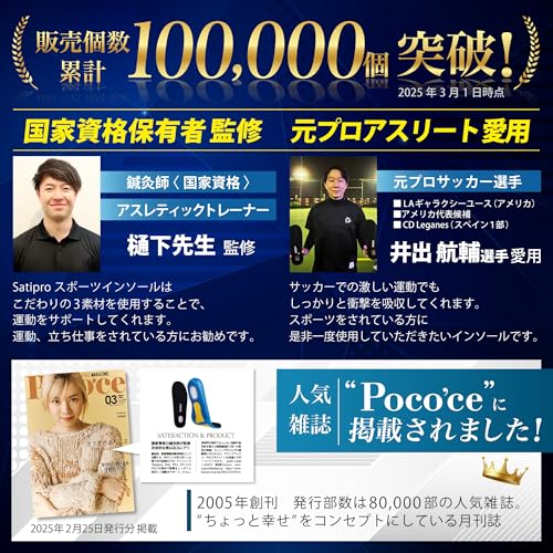 Satipro インソール 中敷き スポーツ 衝撃吸収 Satipro の商品画像 1