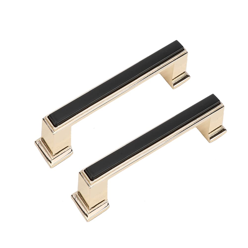 VOPLIVAT Kitchen Cupboard Handles, Zinc Alloy Bow Pull Handle 2pcs Black Gold 96mm Cabinet Drawer(E96mm)