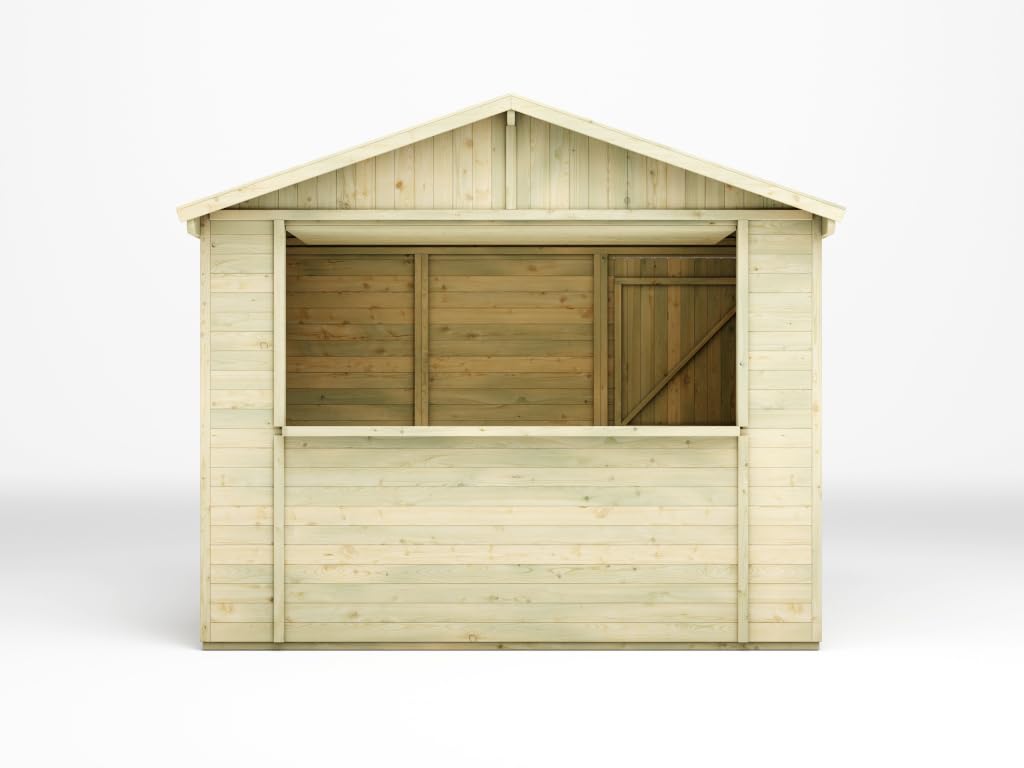 Marktstand Holz | Verkaufsstand Holz | imprägniert | 266x175x239 cm | 4,7m² | mit Boden | Dach | Wandstärke 16mm | Dach 15mm | Kiefernholz | Markt | Weihnachtsmarkt | Wochenmarkt | Festival