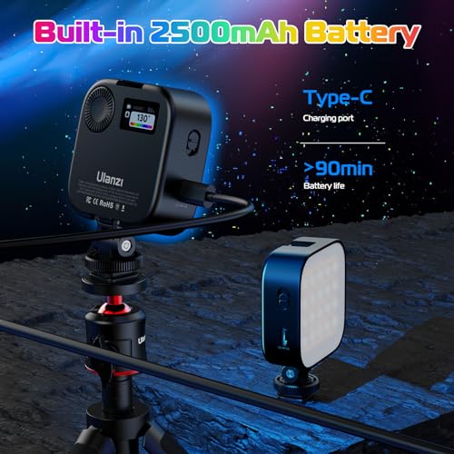 image for ULANZI U60 RGB Video Lights Black LED Camera Light 360° Full Color Po