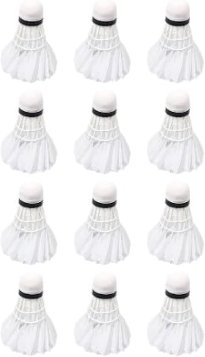 ECVV Shuttlecocks Goose Feather Badminton - Durable and Stable High Speed Shuttlecock Birdie Balls Set for Professional Training Or Family Outdoor Sports | 6 Pack |