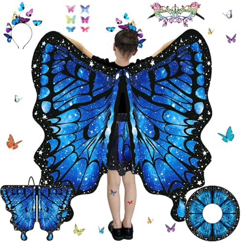 Ali di Farfalla,Ali da Farfalla,Costume Farfalla,Ali Farfalla,Mantello Ali Farfalle,Farfalla Fata Ali,Ali da Fata a Forma di Farfalla,per Carnevale,Carnevali e Feste a Tema,Halloween