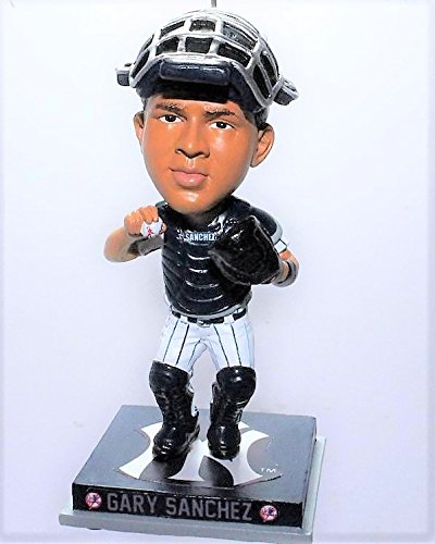 FOCO MLB New York Yankees Gary Sancheznew Bobble Ornament, Blue, 4''