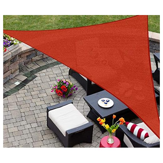 AsterOutdoor Sun Shade Sail Triangle 12' x 12' x 17' UV Block Canopy for Patio Backyard Lawn Garden Outdoor Activities, Terra