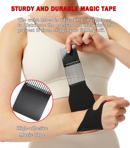 Image of 2 Pcs Compression Wrist Brace, Adjustable Wrist Support for Pain Relief, Tendonitis, Arthritis, Tear, Ultra-Thin Wrist Braces for Sports, Fitness, Weightlifting, Daily Use