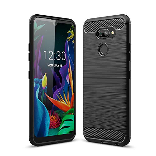 Cruzerlite Funda LG K40S, Carbon Fiber Texture Design Back Cover Anti-Scratch Shock Absorption Case for LG K40S (Black)