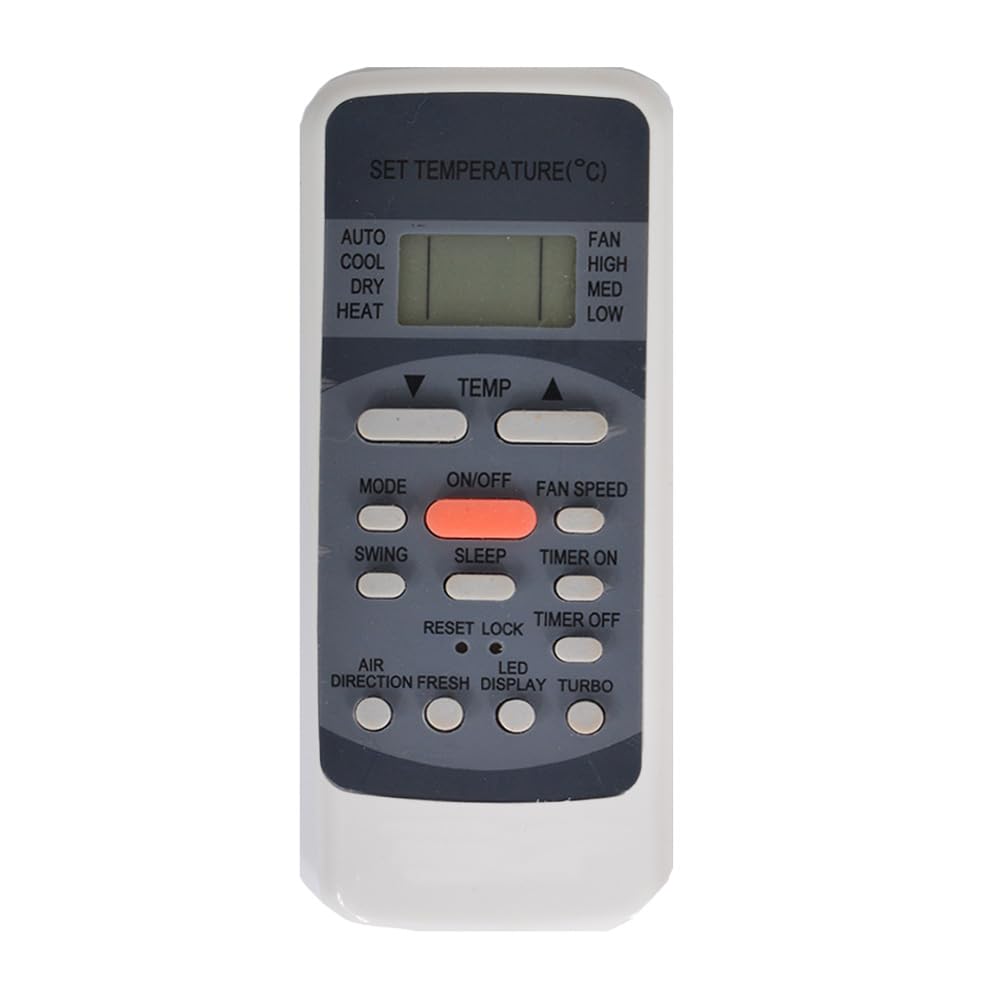 RESORB AC Remote Control Compatible with Voltas Blue Star Carrier Midea Split & Window AC | Replacement for R51M/CE Series | Multi-Function Cooling Modes Timer Sleep Swing | White (RE 12)